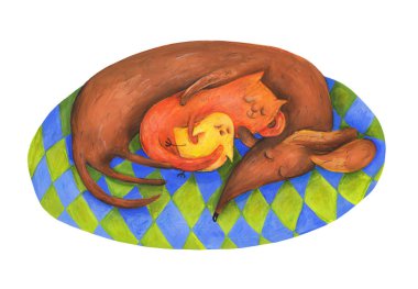 sevimli hayvanlar çizilmiş