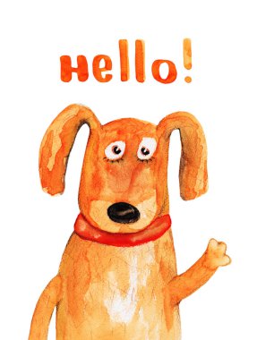 sevimli köpek çizilmiş