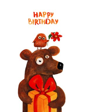 sevimli ayı çizilmiş