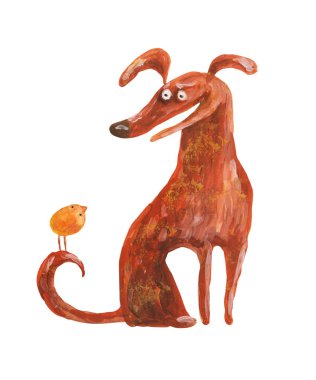 sevimli köpek çizilmiş