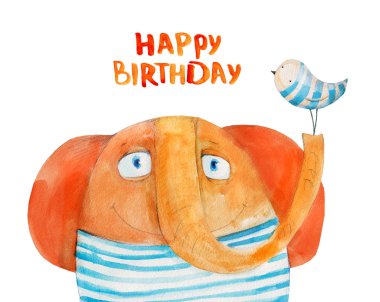 sevimli fil çizilmiş