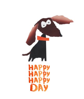 sevimli köpek çizilmiş