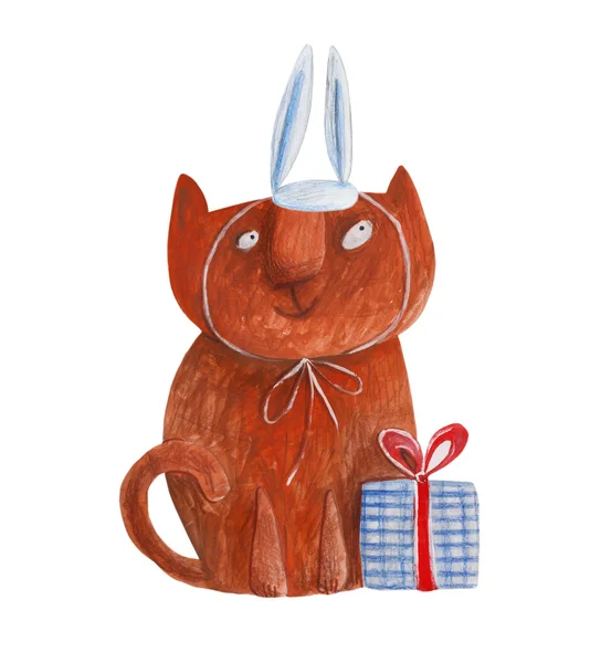 Şirin kedi çizilmiş — Stok fotoğraf