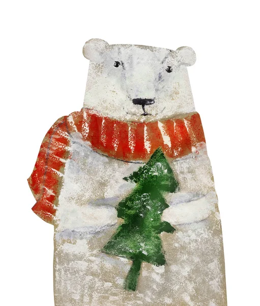 Carino orso polare disegnato a mano — Foto Stock
