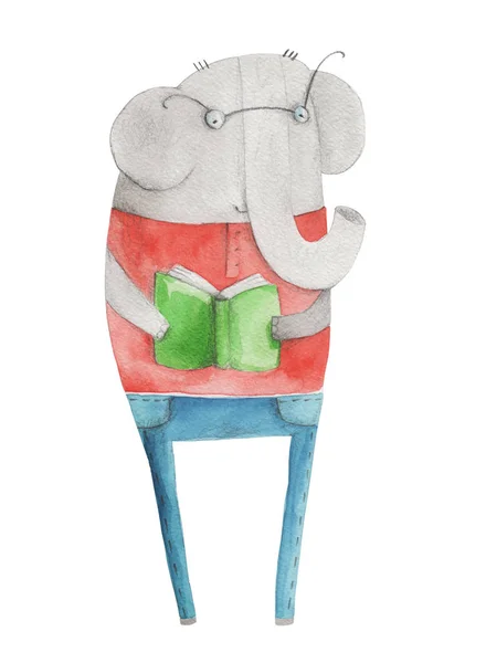 Sevimli fil çizilmiş — Stok fotoğraf
