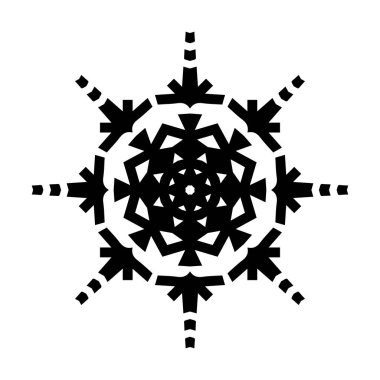 Beyaz arkaplanda kar tanesi simgesi silueti