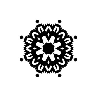 Beyaz arkaplanda kar tanesi simgesi silueti