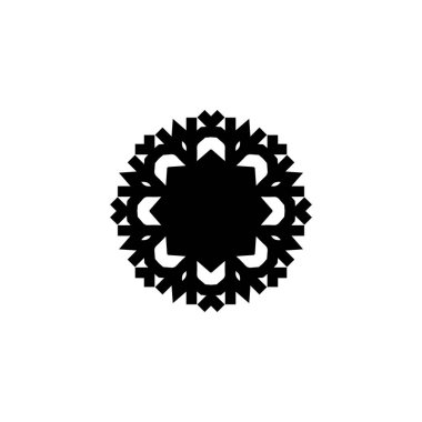 Beyaz arkaplanda kar tanesi simgesi silueti