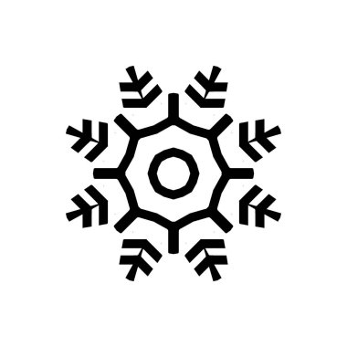 Beyaz arkaplanda kar tanesi simgesi silueti