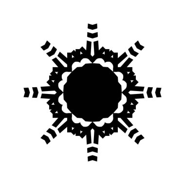 Beyaz arkaplanda kar tanesi simgesi silueti