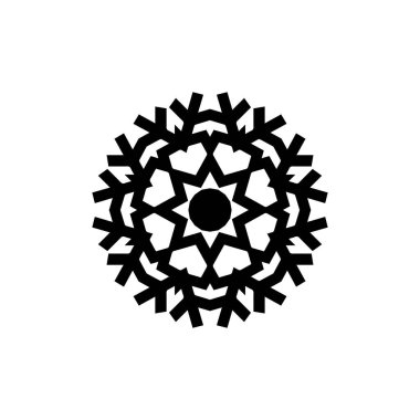 Beyaz arkaplanda kar tanesi simgesi silueti