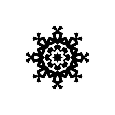 Beyaz arkaplanda kar tanesi simgesi silueti