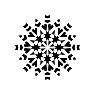 Beyaz arkaplanda kar tanesi simgesi silueti