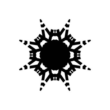 Beyaz arkaplanda kar tanesi simgesi silueti