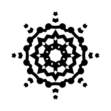 Beyaz arkaplanda kar tanesi simgesi silueti