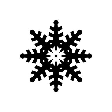 Beyaz arkaplanda kar tanesi simgesi silueti