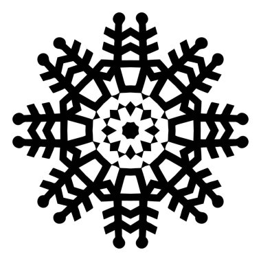 Beyaz arkaplanda kar tanesi simgesi silueti