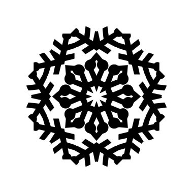 Beyaz arkaplanda kar tanesi simgesi silueti