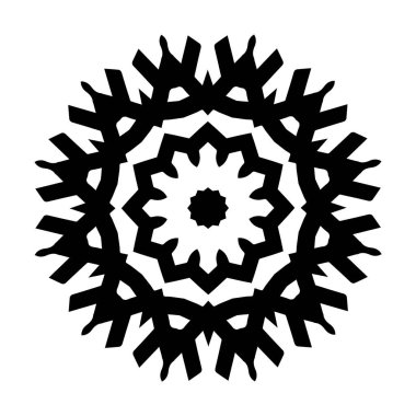 Beyaz arkaplanda kar tanesi simgesi silueti