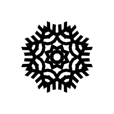 Beyaz arkaplanda kar tanesi simgesi silueti