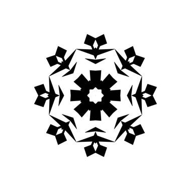 Beyaz arkaplanda kar tanesi simgesi silueti