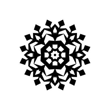 Beyaz arkaplanda kar tanesi simgesi silueti