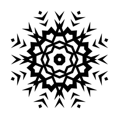 Beyaz arkaplanda kar tanesi simgesi silueti