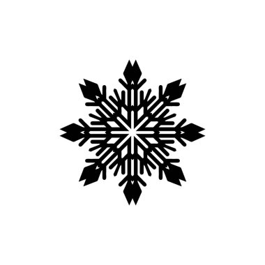 Beyaz arkaplanda kar tanesi simgesi silueti