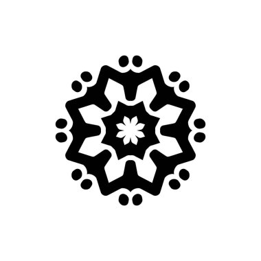Beyaz arkaplanda kar tanesi simgesi silueti