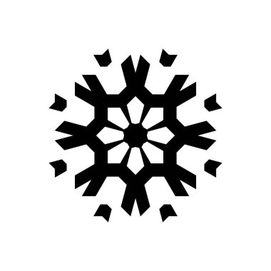 Beyaz arkaplanda kar tanesi simgesi silueti