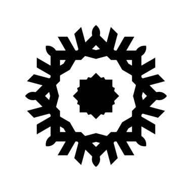 Beyaz arkaplanda kar tanesi simgesi silueti