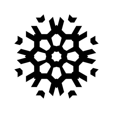 Beyaz arkaplanda kar tanesi simgesi silueti