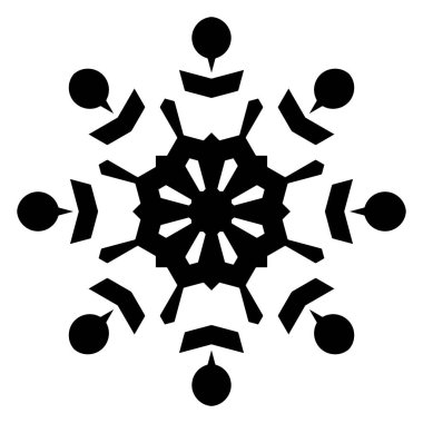 Beyaz arkaplanda kar tanesi simgesi silueti