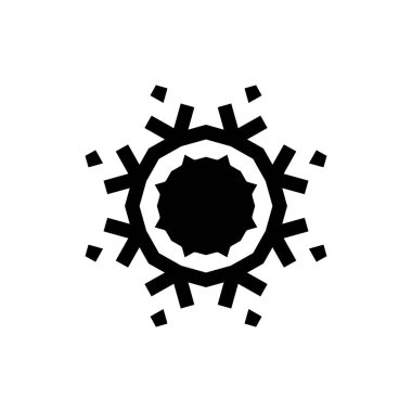 Beyaz arkaplanda kar tanesi simgesi silueti