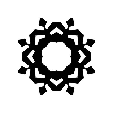 Beyaz arkaplanda kar tanesi simgesi silueti