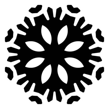 Beyaz arkaplanda kar tanesi simgesi silueti