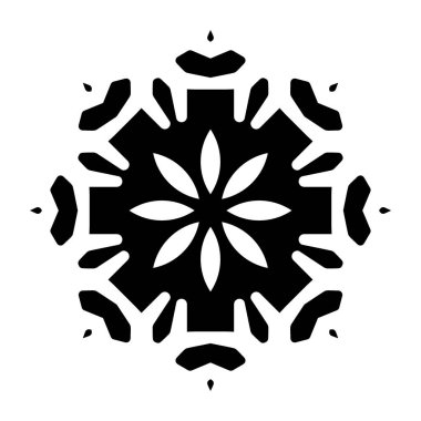 Beyaz arkaplanda kar tanesi simgesi silueti