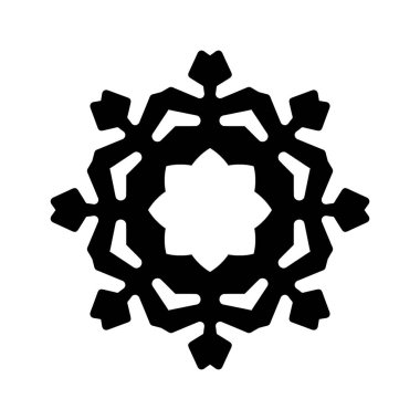 Beyaz arkaplanda kar tanesi simgesi silueti