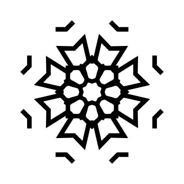 Beyaz arkaplanda kar tanesi simgesi silueti