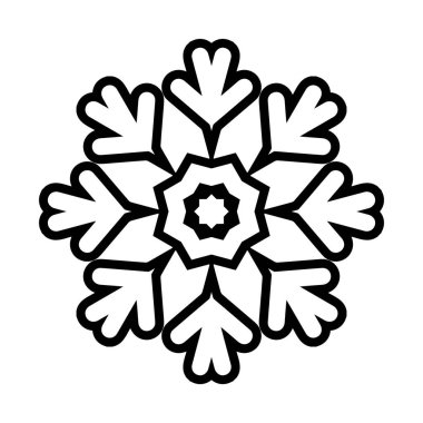 Beyaz arkaplanda kar tanesi simgesi silueti