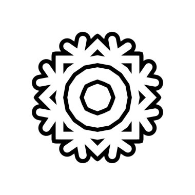 Beyaz arkaplanda kar tanesi simgesi silueti