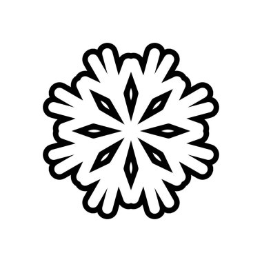 Beyaz arkaplanda kar tanesi simgesi silueti