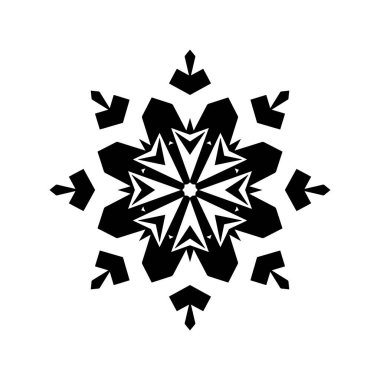 Beyaz arkaplanda kar tanesi simgesi silueti