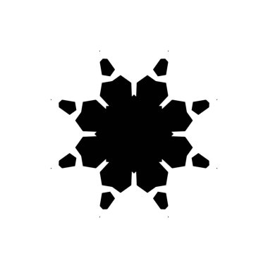 Beyaz arkaplanda kar tanesi simgesi silueti