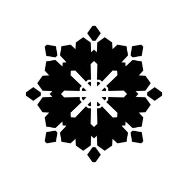Beyaz arkaplanda kar tanesi simgesi silueti