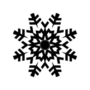 Beyaz arkaplanda kar tanesi simgesi silueti