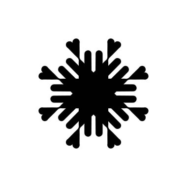 Beyaz arkaplanda kar tanesi simgesi silueti