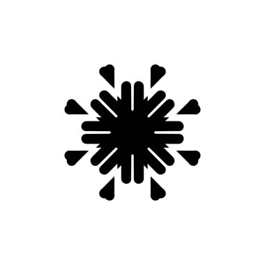 Beyaz arkaplanda kar tanesi simgesi silueti