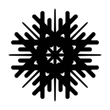 Beyaz arkaplanda kar tanesi simgesi silueti