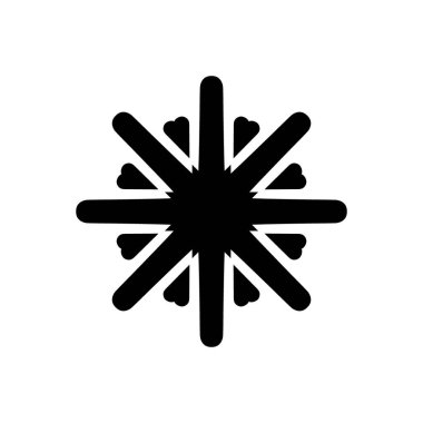 Beyaz arkaplanda kar tanesi simgesi silueti